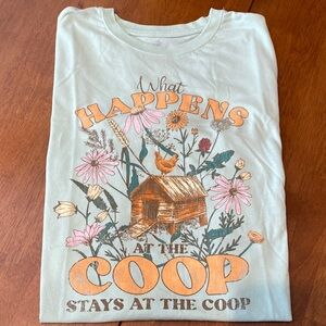 Floral Graphic Short Sleeve Tee - Cream Large